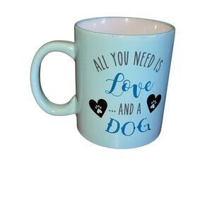 All You Need Is Love And A Dog Light Blue Ceramic Mug 12 Oz Dishwasher & Microwa